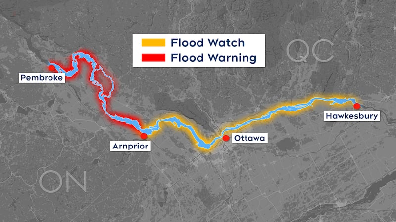 Ottawa River could potentially reach major flood levels this weekend