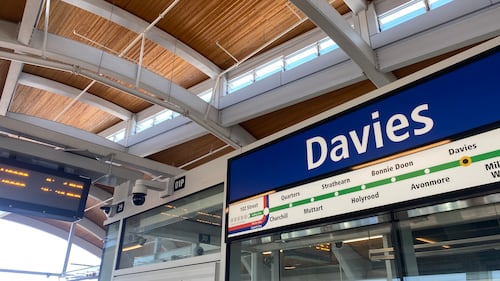 Valley Line Southeast LRT tour, with pictures of Davies Station, in Edmonton, Alta. on March 17, 2026. (Dave Mitchell/CTV News Edmonton)