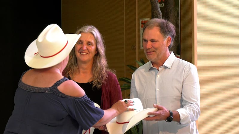 Austrian couple travelling across Canada honoured with white hat ceremony