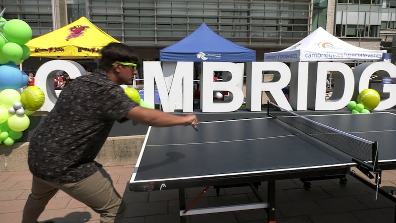 Racquet sports fans rally in Cambridge Civic Square