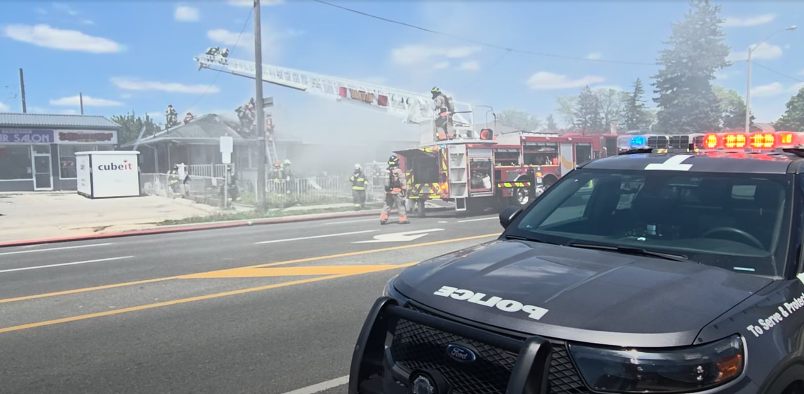 Two-alarm blaze at Scarborough house shuts down streets in area