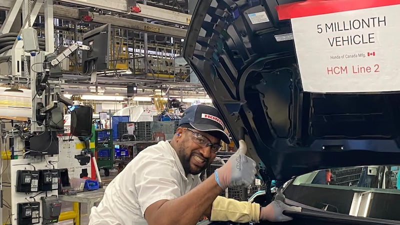 A Honda plant in this small Ontario town is marking a major milestone