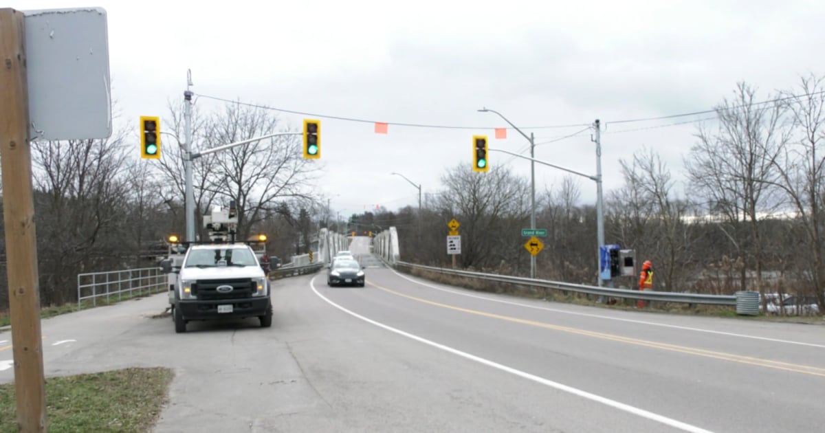Freeport Bridge Traffic lights installed at Freeport Bridge in Kitchener