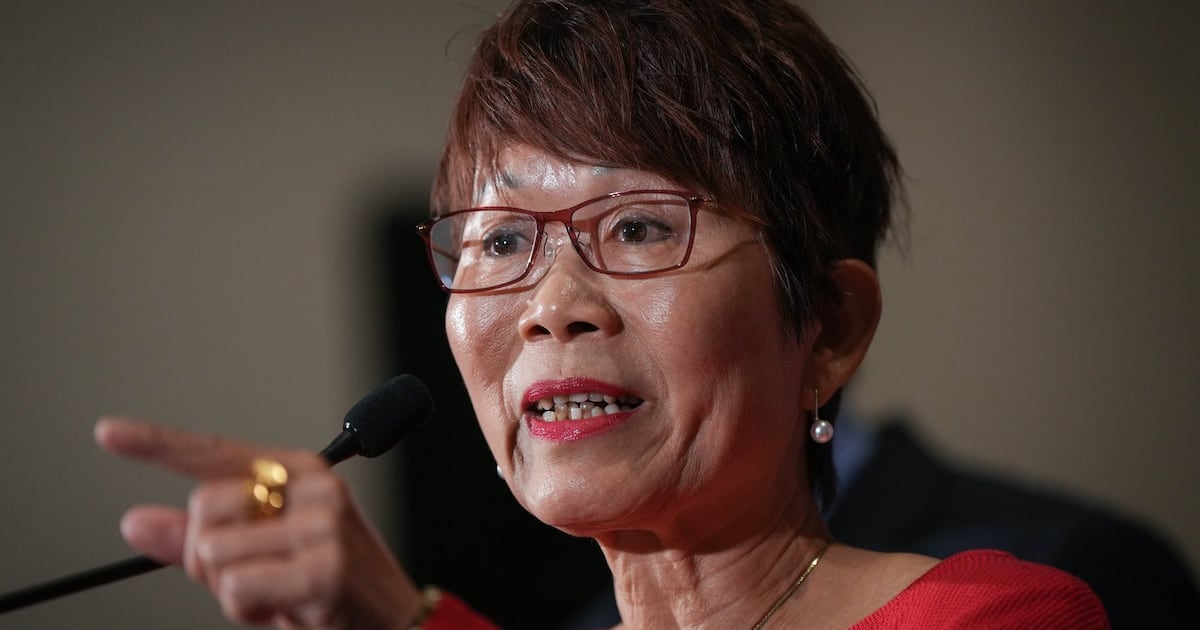 Photo: CTV News Richmond-Bridgeport MLA Teresa Wat speaks during a news conference after she joined the B.C. Conservative Party, in