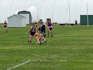 Teams from across the Maritimes got together Sunday to play some Australian rules football, also known as "footy." (CTV/Derek Haggett)