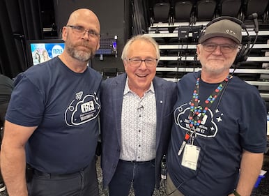 Technical producer Dave Ead, Steve Murphy, and director Jody Jessome are pictured at the 42nd annual IWK Telethon. (CTV Atlantic / Mike Lamb)