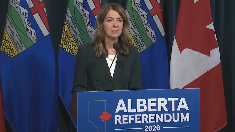 Danielle Smith defends referendum question put to Albertans