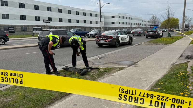 Man in hospital after being struck by vehicle while riding scooter in North York