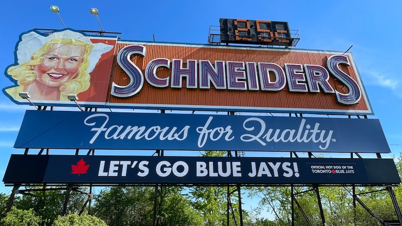 Beloved Schneiders billboard shows no signs of storm damage