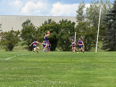 Teams from across the Maritimes got together Sunday to play some Australian rules football, also known as "footy." (CTV/Derek Haggett)