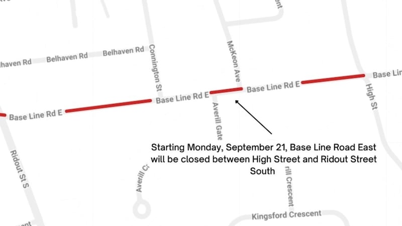 Base Line Road East to close for underground servicing work