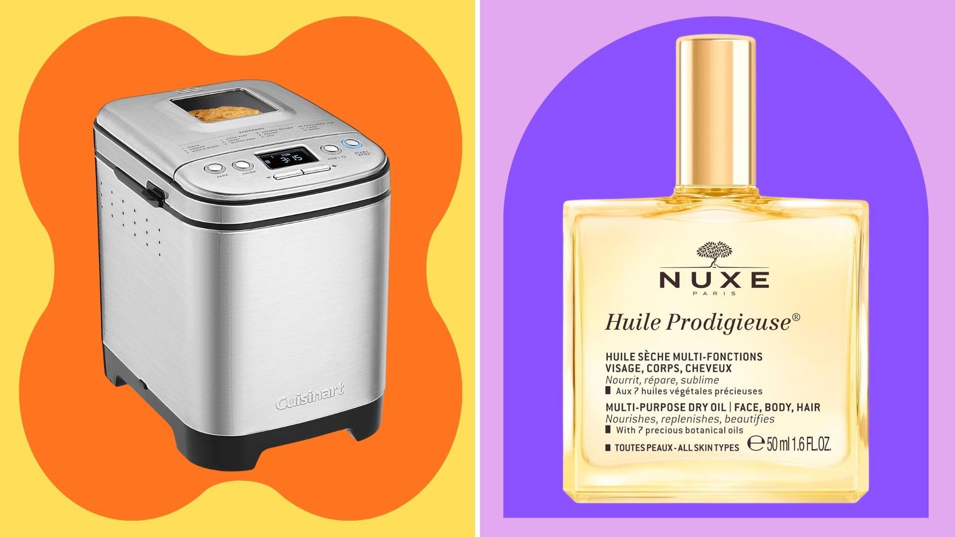 A Cuisinart Bread Maker and Nuxe Body Oil