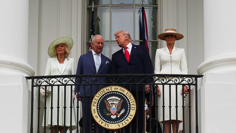 Trump and Charles greet each other warmly as the King begins a day of diplomacy in Washington