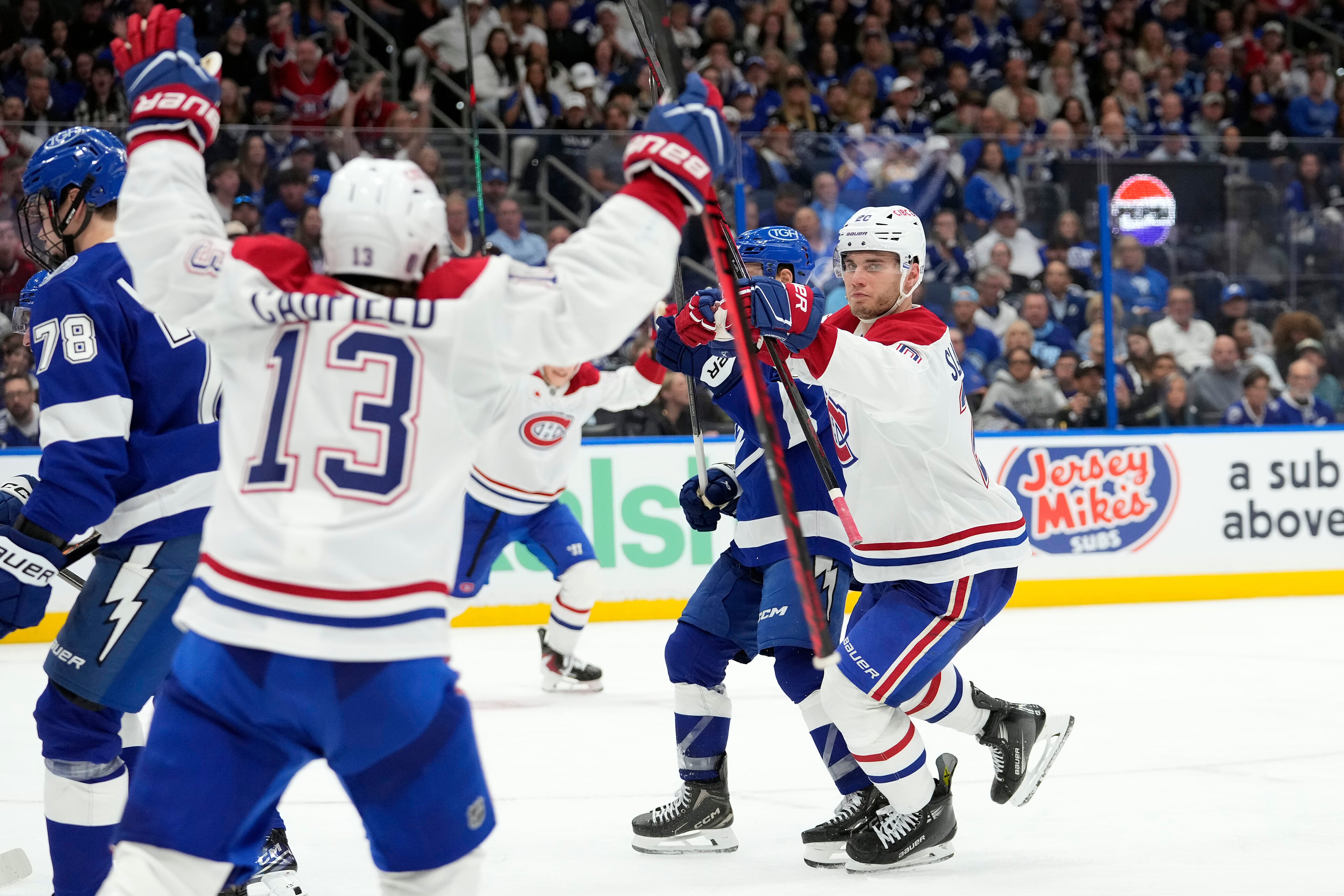 Canadiens v. Lightning: Slafkovsky nets hat trick in thrilling OT game one
