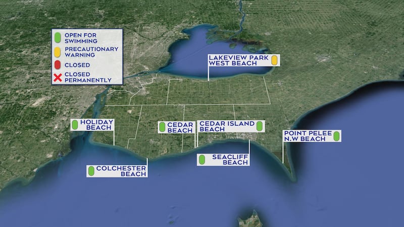 Lakeview Park West Beach under a warning due to heightened bacteria levels