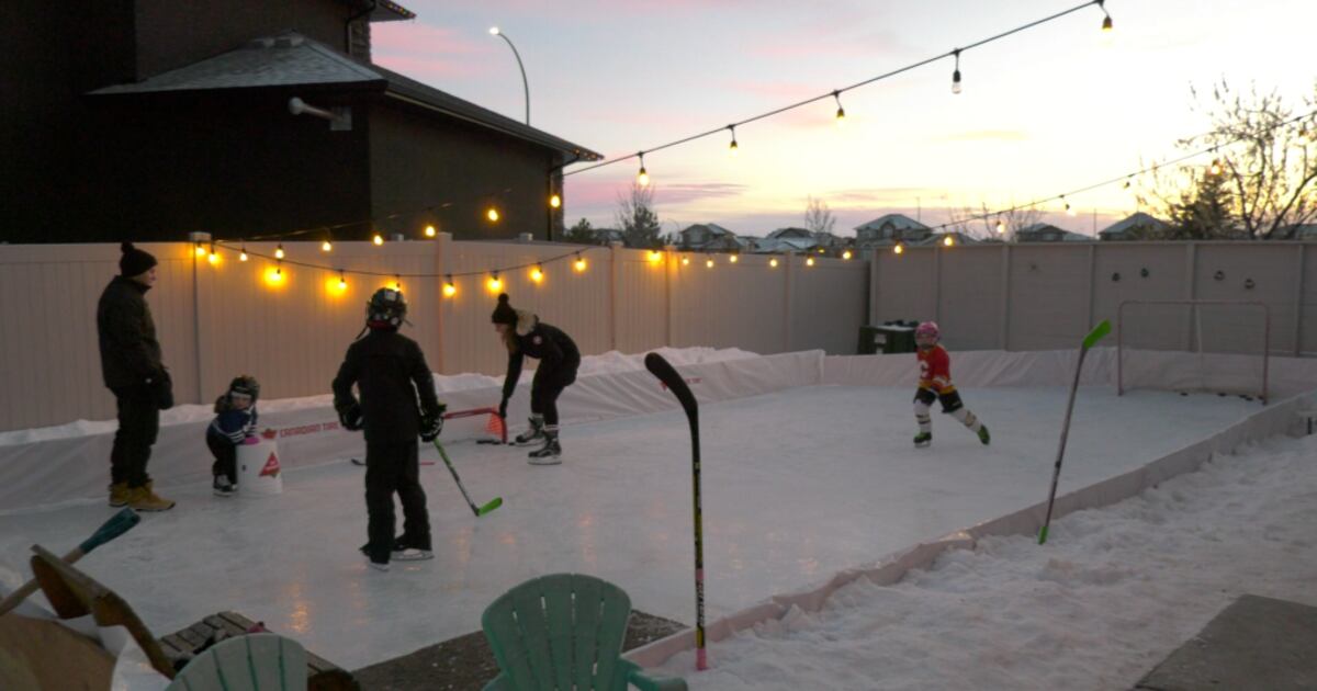 Regina Outdoor Rinks Regina family builds backyard rink with help from national program