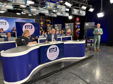 Jennifer Gillivan, president and CEO of the IWK Foundation, is pictured with Todd Battis and Jayson Baxter at the 42nd annual IWK Telethon. (CTV Atlantic / Mike Lamb)
