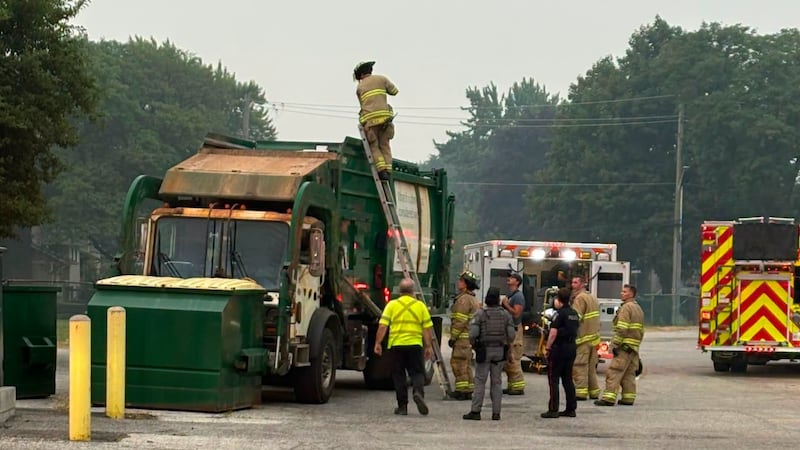 Person rescued from garbage truck after dumpster emptied in Sarnia