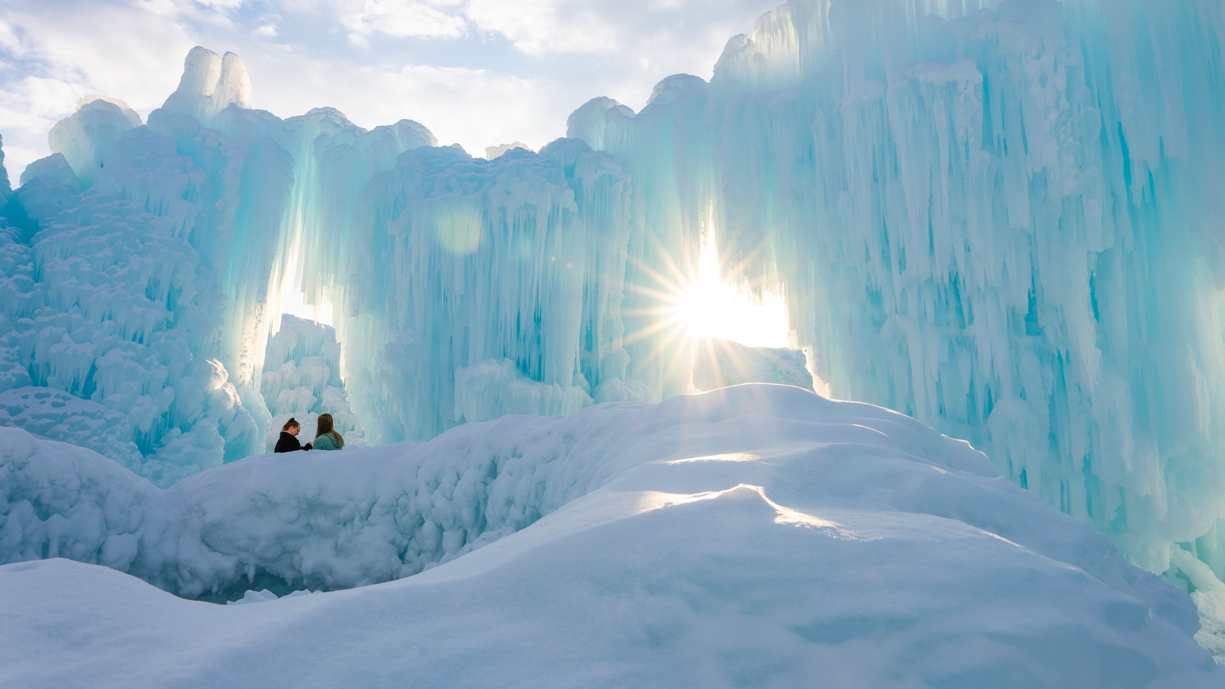 Ice Castles Edmonton is returning this winter after a five-year hiatus. The frozen fortress will begin construction in Fan Park downtown in late November. (Supplied)