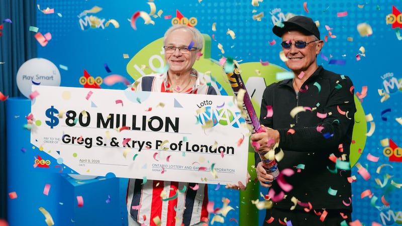 $80M Lotto Max ticket sold in London, Ont., claimed by two friends