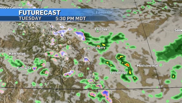 Cloudy, windy and a chance of thunderstorms for Calgary on Tuesday