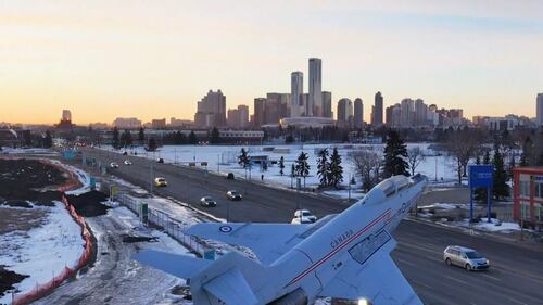 Your Morning Edmonton's CTV Drone flies over downtown on Feb. 11, 2026. (Sean McClune/CTV News Edmonton)