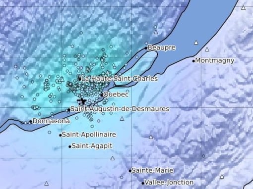 Quebec City earthquake measures 2.8 on the Richter scale on Sunday evening