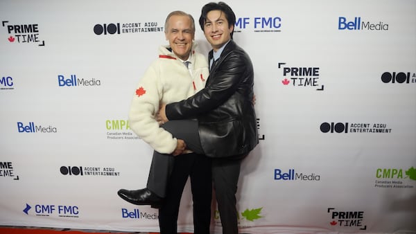 ‘Do the leg thing:’ Mark Carney meets ‘Heated Rivalry’ star Hudson Williams on red carpet