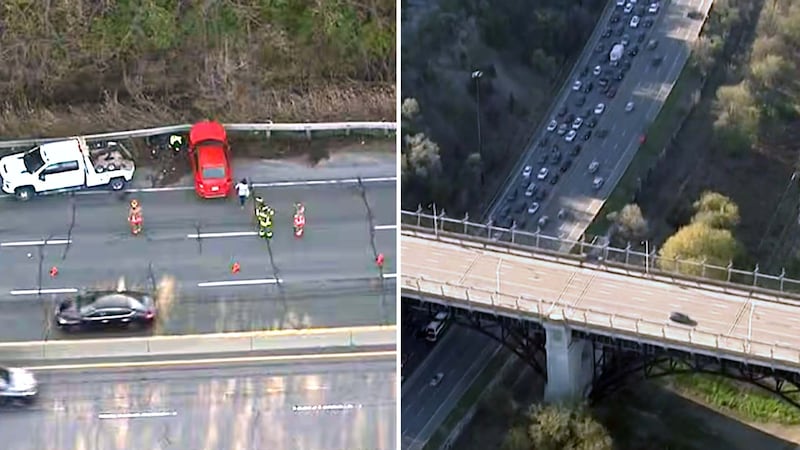 Northbound DVP ‘at a standstill’ after crash