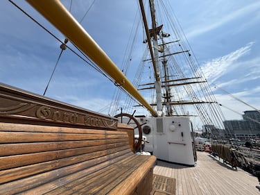 The Gorch Fock is pictured in Halifax on August 2, 2026. (Callum Smith/CTV Atlantic)