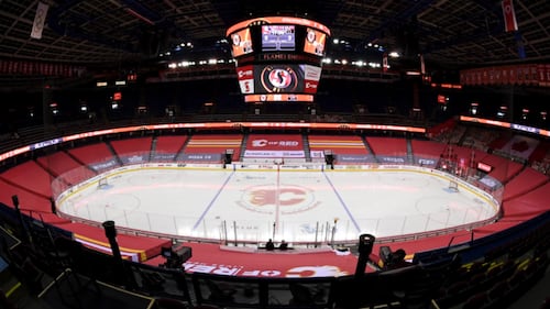 Calgary Flames embed season ticket holder names in ice for Saddledome farewell season