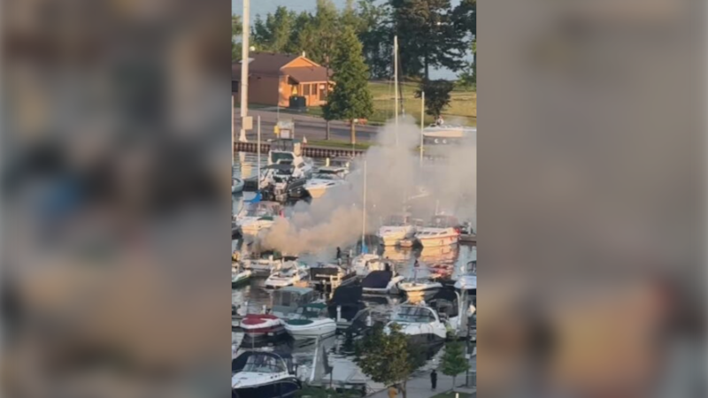 WATCH: Fire at Barrie Marina