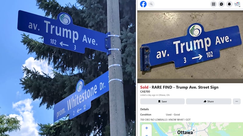 Missing sign for Trump Avenue to be replaced after appearing as ‘sold’ on Facebook Marketplace