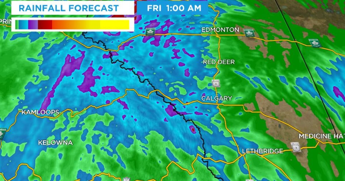 Rain coming mid-week; heavier accumulations expected west of Edmonton-Lethbridge corridor