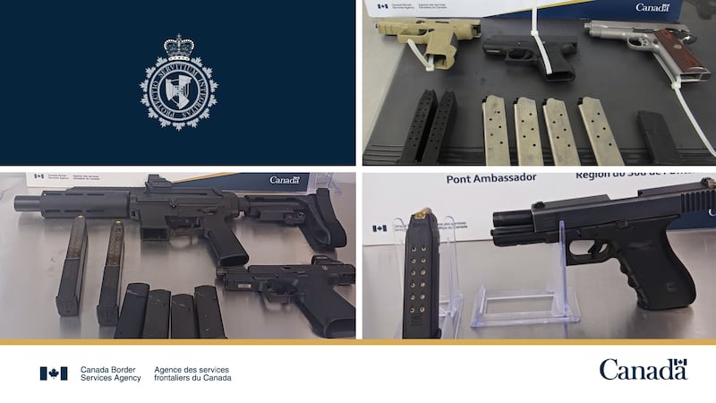 Multiple weapons seized at Ambassador Bridge, CBSA says
