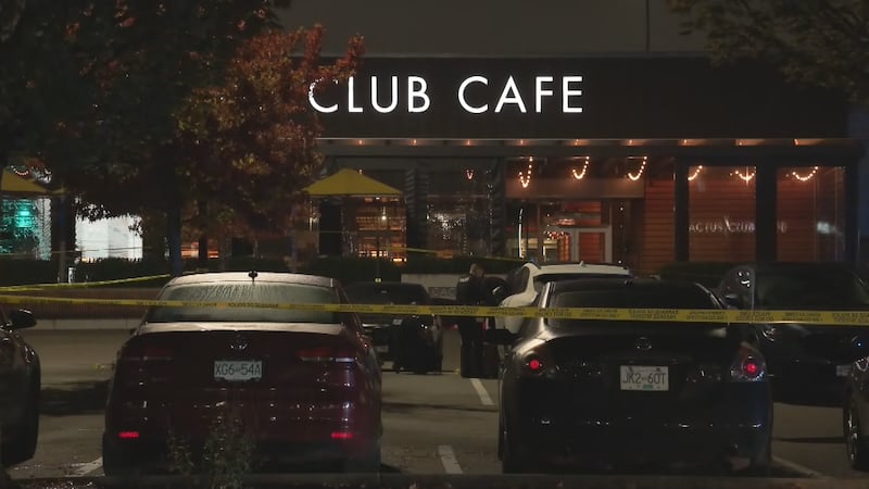 Police collecting evidence outside Langley Cactus Club