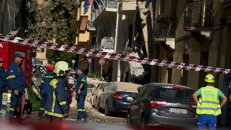 Blast near Acropolis in Greece injures 2, collapses a building. Local media say gas leak suspected