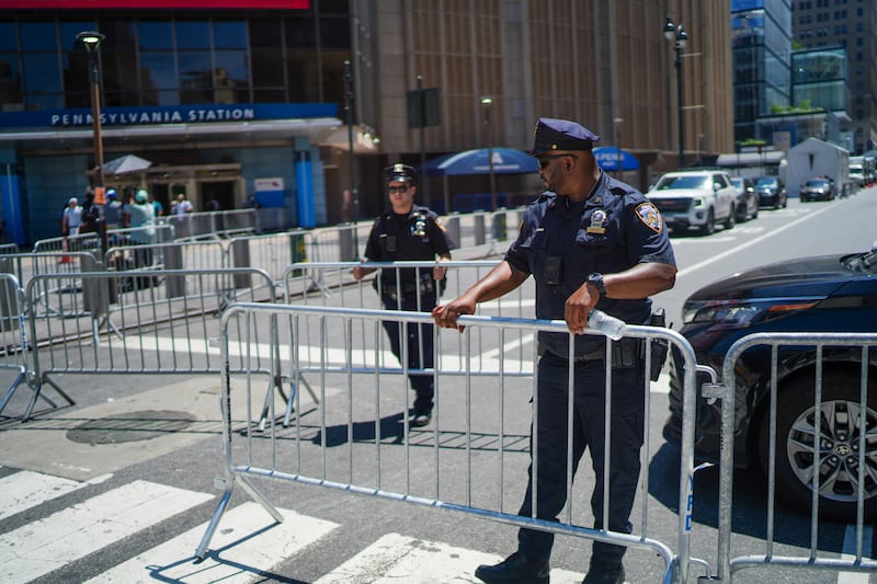 Preparations for Taylor Swift and Travis Kelce's wedding at Madison Square Garden