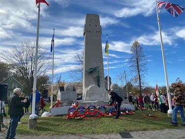 A Remembrance Day ceremony in Windsor, N.S. on Tuesday, Nov. 11, 2025. (CTV Atlantic/ Hafsa Arif)