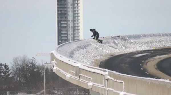 Why was the Hwy. 8 flyover reopened after first vehicle went over the side?