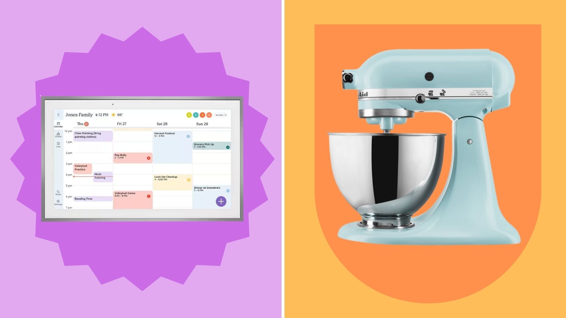 A Skylight Calendar and a KitchenAid Mixer.