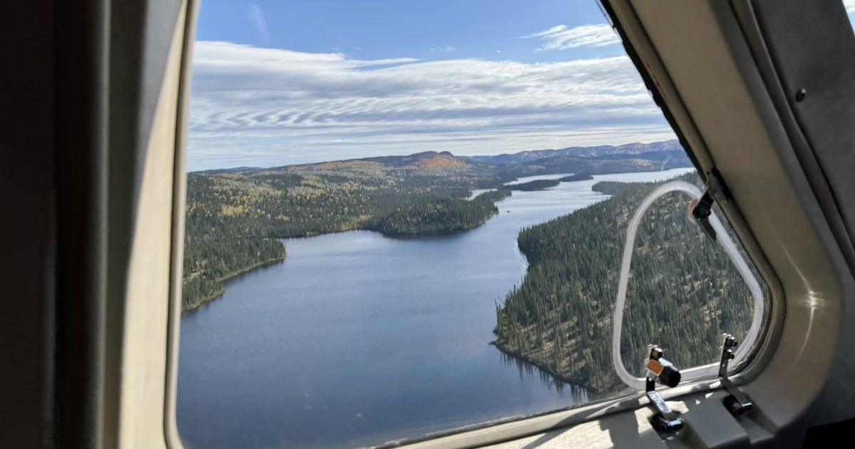 Photo: CTV News Landscape showing Lac Marsal, at the center of an ancient crater impact basin, seen from the air during a site visit by