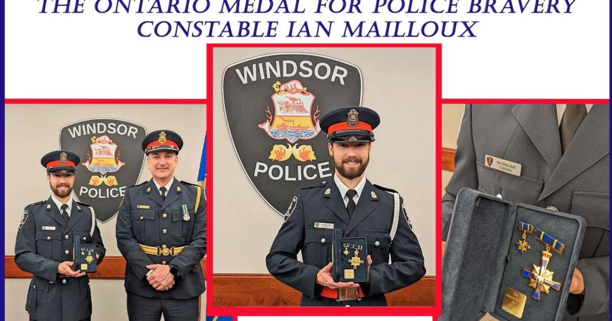 Kent Rice Windsor police officer honoured for bravery after saving woman from ...
