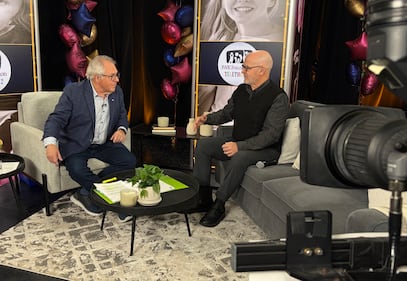 CTV's Steve Murphy is pictured interviewing a guest at the 42 annual IWK Telethon. (CTV Atlantic / Mike Lamb)