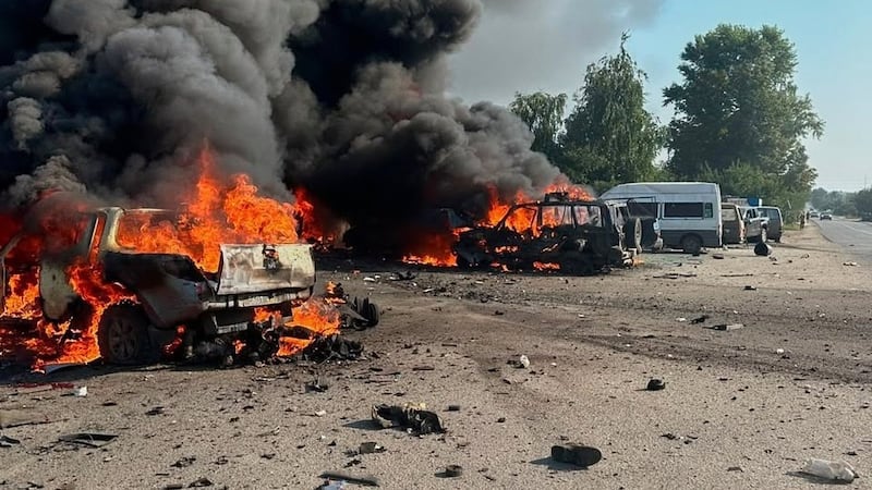 The Moscow region is hit by a drone blitz as Russian missiles kill 10 in a Ukrainian village