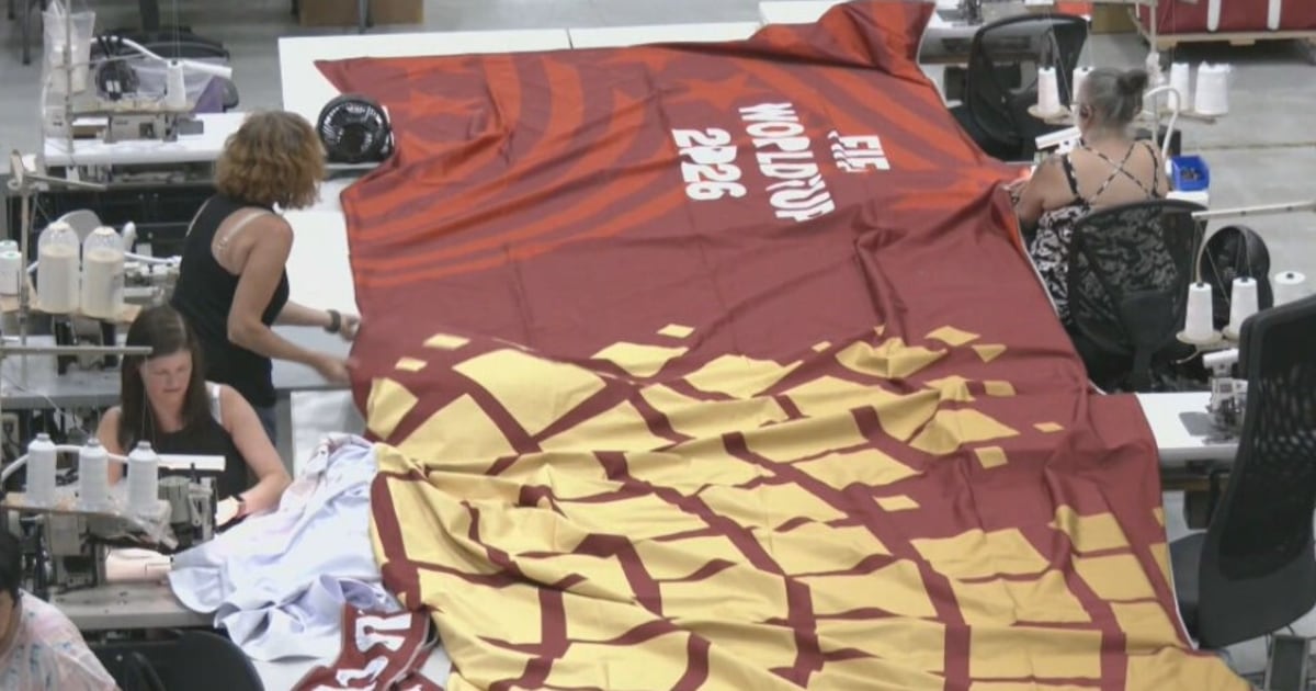 The giant FIFA banner you saw was likely made in Barrie