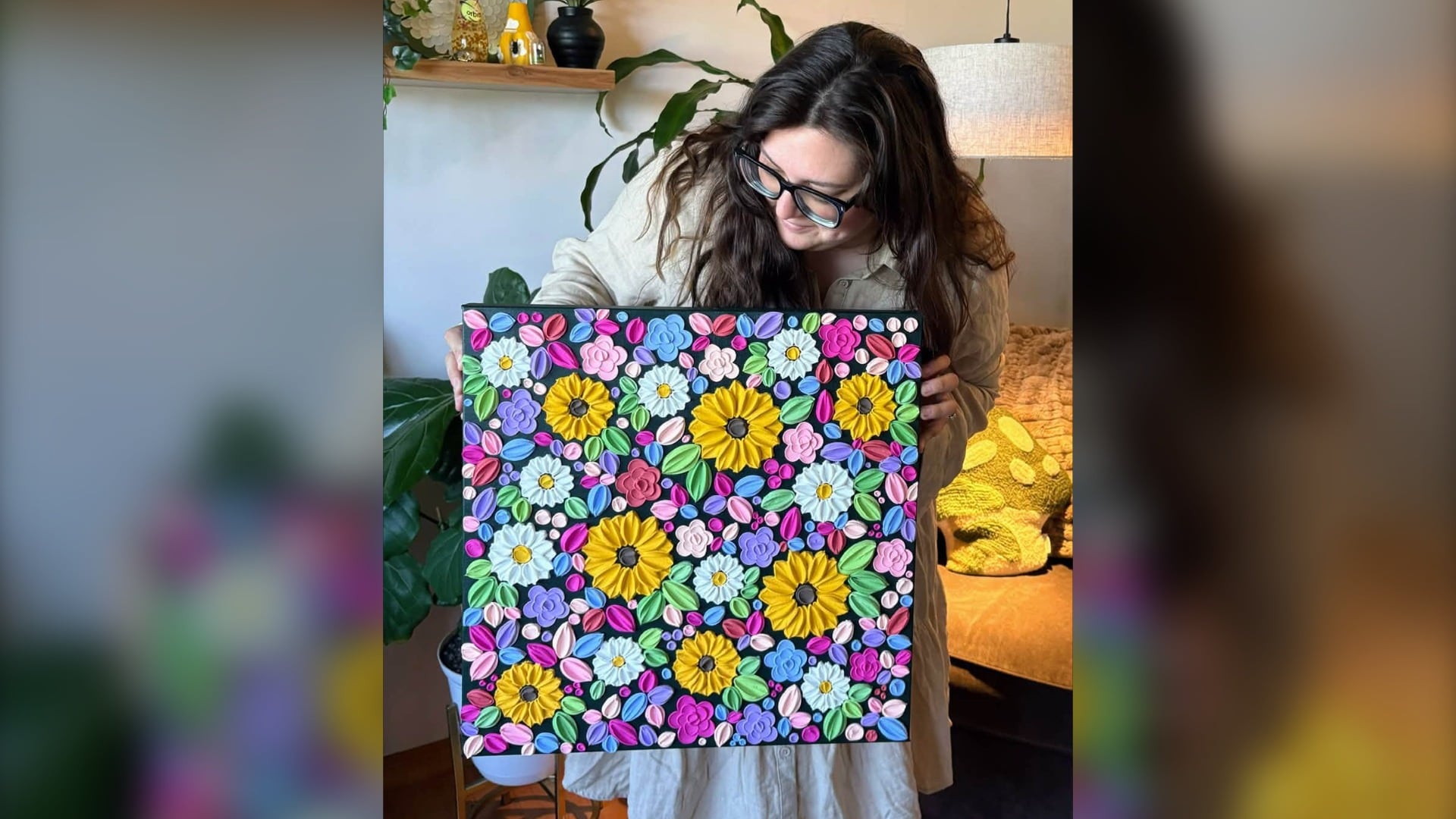Nova Scotia artist finds success with whimsical, colourful 3D floral paintings