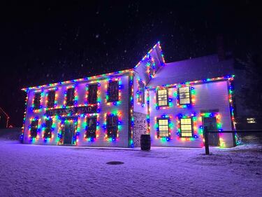 Christmas Village Aglow at the Kings Landing Historical Settlement in Prince William, N.B. on Nov. 30, 2025. (Nick Moore/CTV Atlantic)