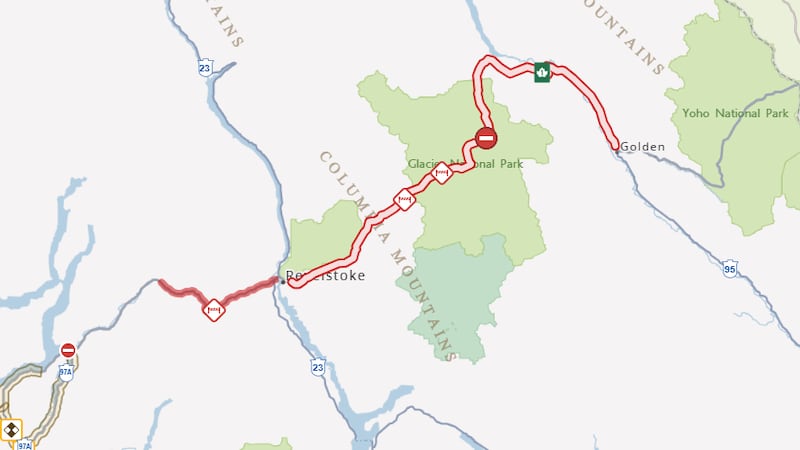 Landside closes Trans-Canada Highway between Golden and Revelstoke