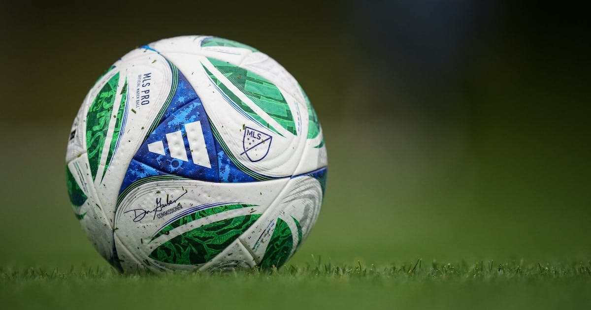 Photo: ctvnews.ca A soccer ball with the MLS logo and Commissioner Don Garber